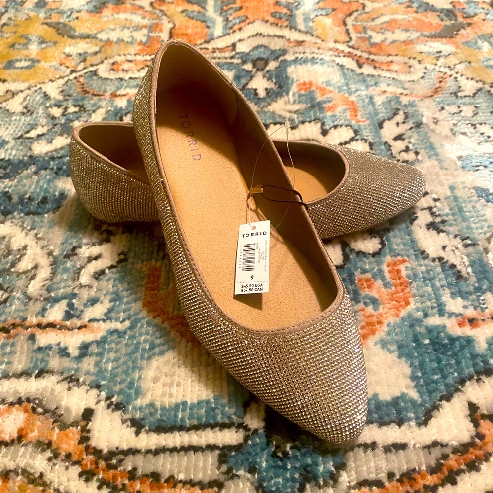 TORRID Nude Rhinestone Sparkle Flats